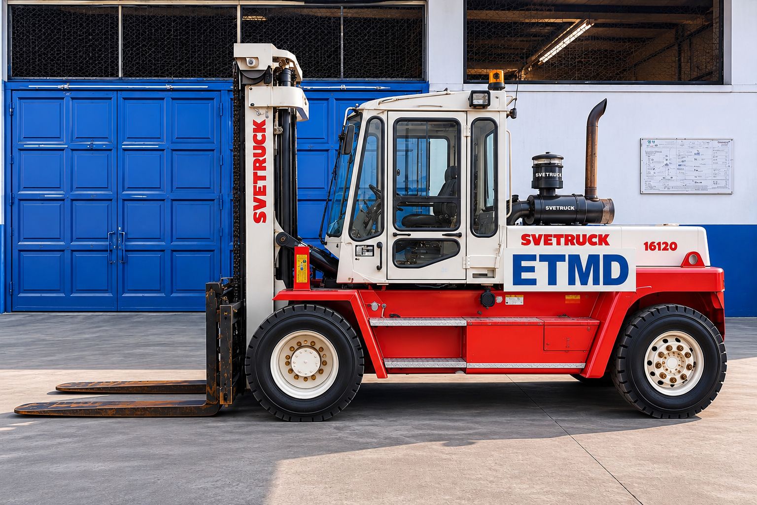 Engin Svetruck ETMD devant les installations
